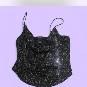 Forever 21 Black Sequin Sleeveless Camisole
